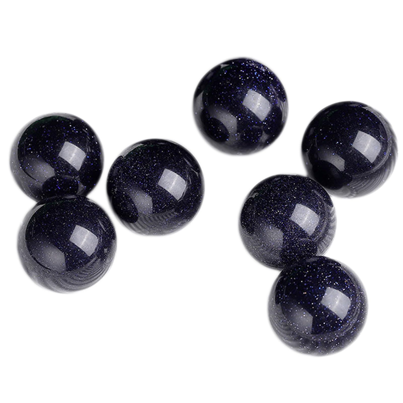 DFrywdgSEY crystal ball, Blue Goldstone Crystal Balls Energy Ball Round Sphere Specimen Collection, Pack of 7(Diameter 50mm)