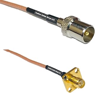 0.5 feet RG316 DVB TV Pal Male to RP-SMA Female Flange RF Pigtail Coaxial Cable