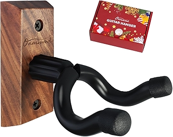 Black Walnut U-Shaped Guitar Wall Mount Hanger