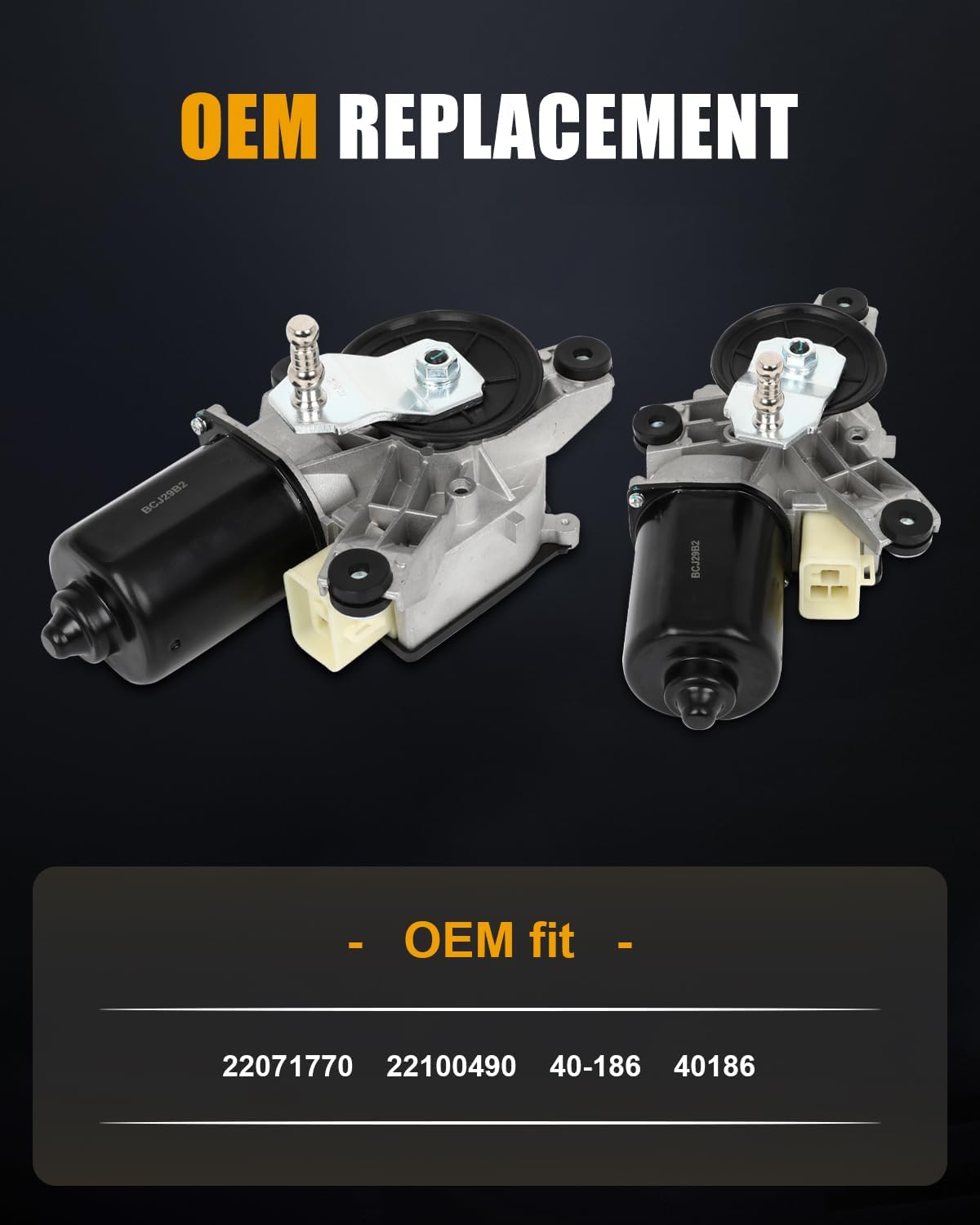 ROADFAR Front Windshield Wiper Motor Replacement fit for 1988-1990 for Chevrolet for K1500,1988-1990 for Chevrolet for K2500 OE: 22100490,40-186