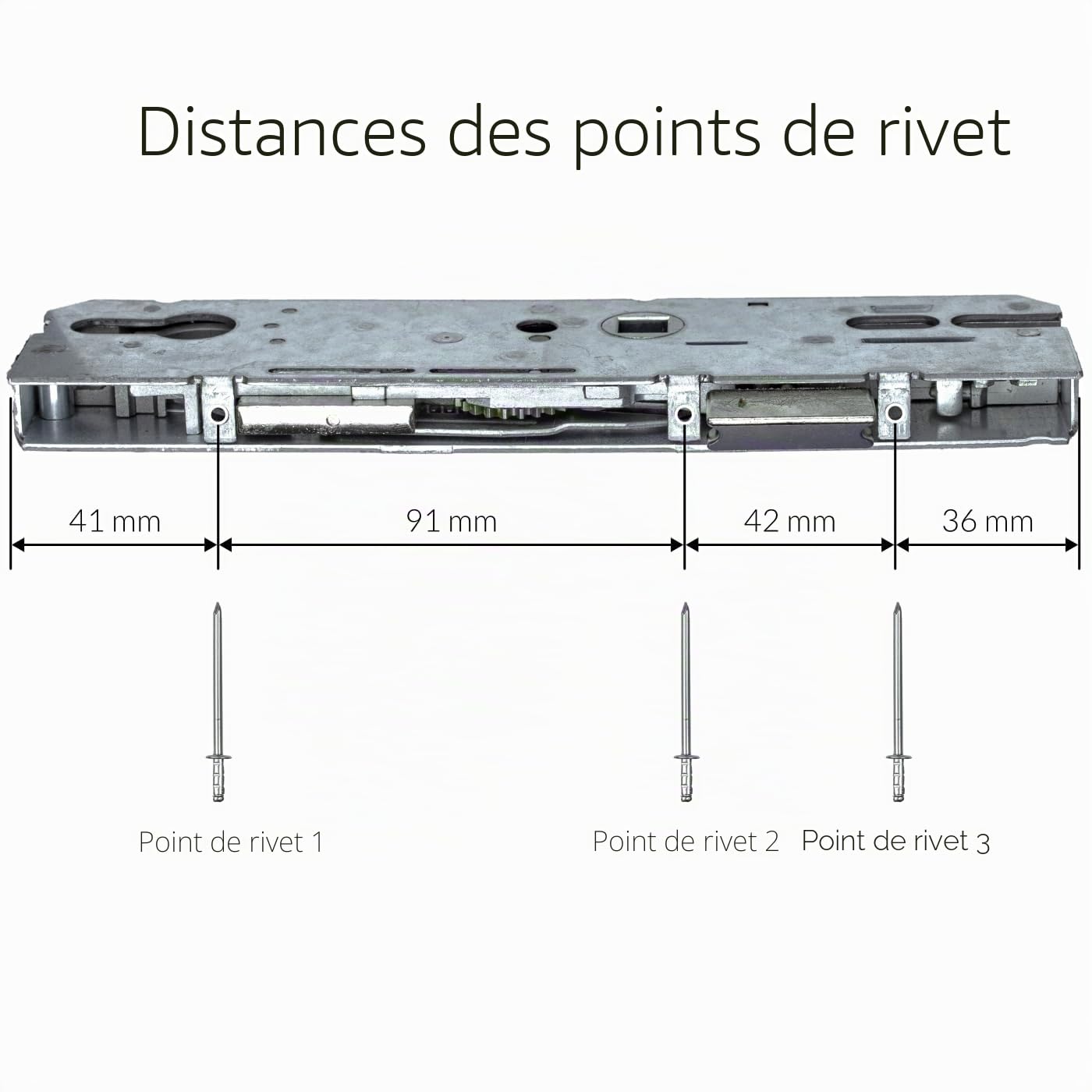 Serrure de réparation KFV 8250 | Serrure à mortaiser pour rénovation, pour verrouillages multipoints - Boîtier de serrure pour réparation ou remise en état | Entraxe 92 mm, profondeur du carré 45 mm