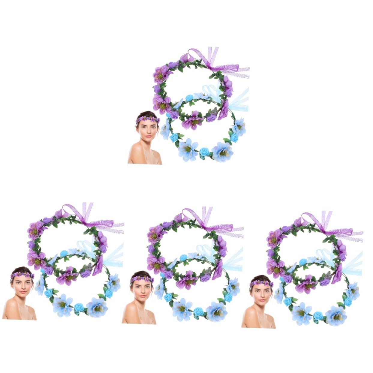 MAGICLULU 8piezas Diadema De Flores Artificiales Tocado Floral Para Bodas Novias y De Honor Accesorio Elegante