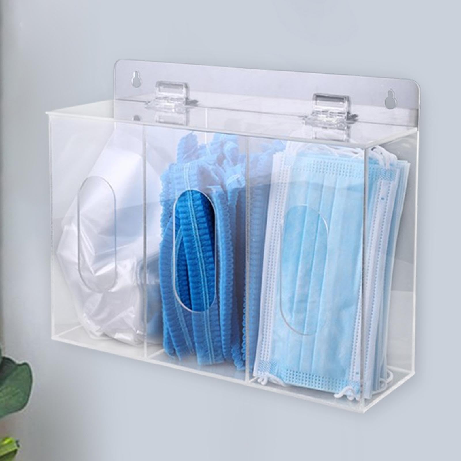 perfk Porta del distributore di Guanti acrilici per distributore di stazioni Trasparenti Parete a Parete per Barba per la Laboratorio
