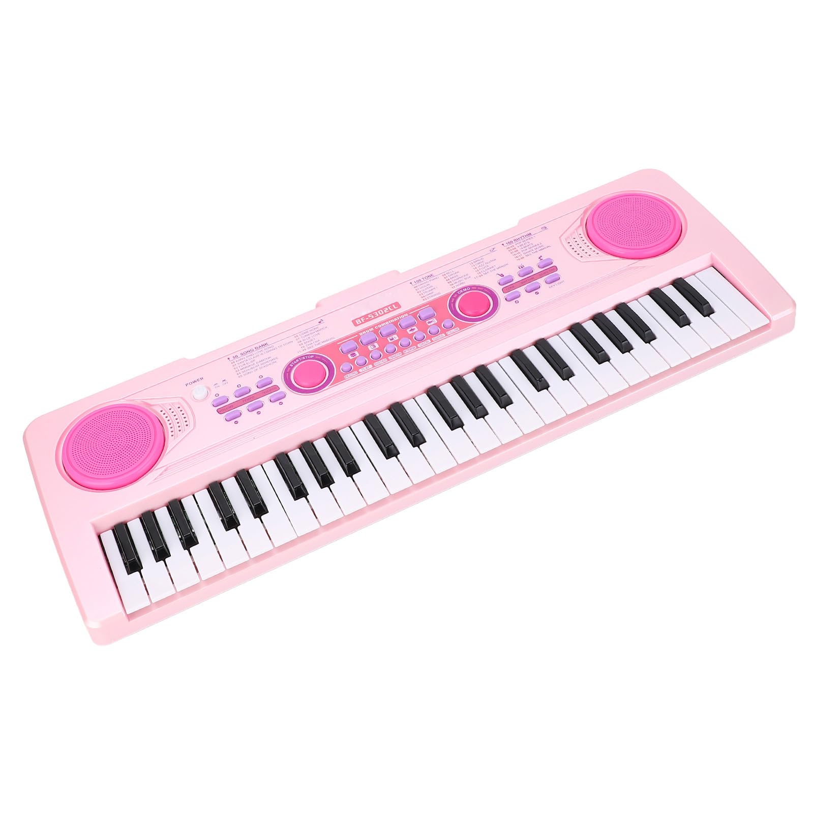 Drfeify 49 Tasti Tastiera Pianoforte per Bambini Pianoforte Elettronico Digitale in Plastica per Bambini con 100 Toni 100 Ritmi Registrazione Microfono Alimentato Via USB per Ragazzi Ragazze