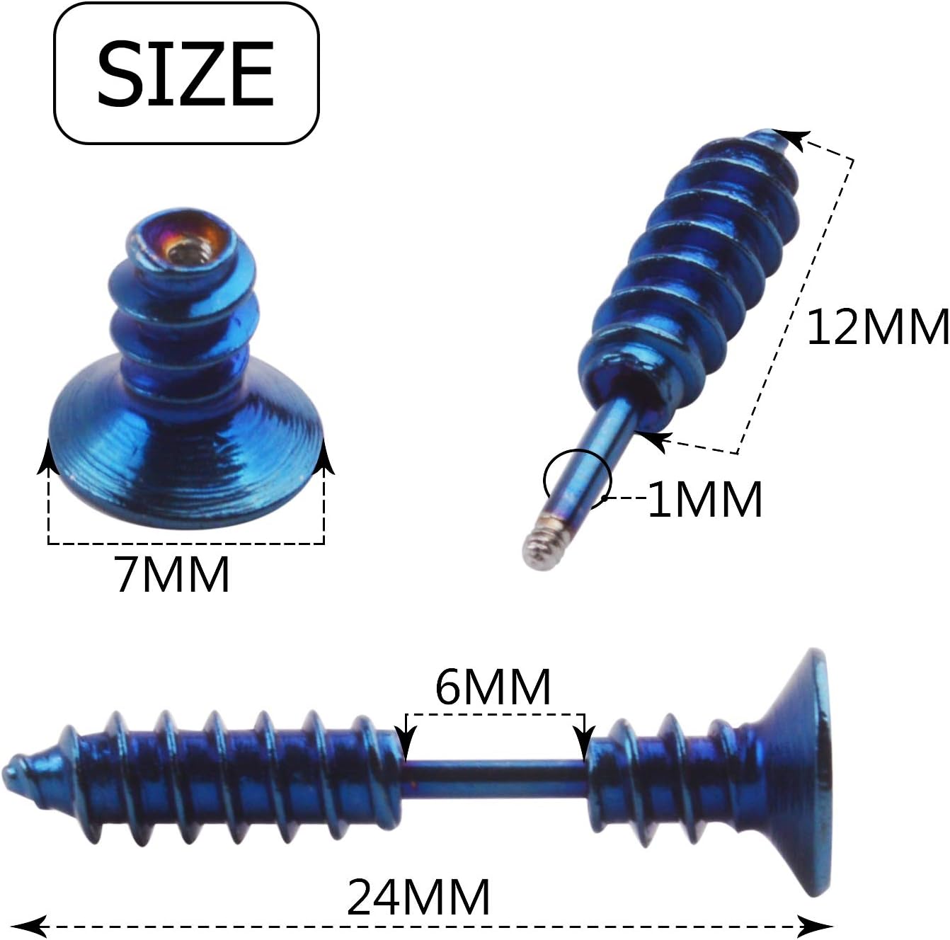 BronaGrand 5 Pairs Men Unisex Stainless Steel Piercing Cross Screws Hoop Earrings Ear Stud - Image 2