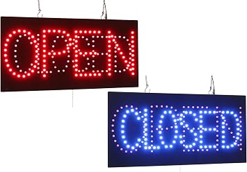علامة مغلقة مفتوحة ، 2 في 1 ، 24 "x12" ، 60x30 سم ، TOPKING ، LED ، Neon ، Florescent ، لافتة ، لافتة ، عرض ، لوحة ، شاشة ، افتتاح كبير ، هدية