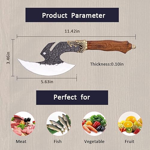 Miniatura 2 de Cuchillo de deshuesar, cuchillo de filete forjado a mano, cuchillo curvado de 5.5 pulgadas con mango de palisandro, cuchillos de chef multiusos para