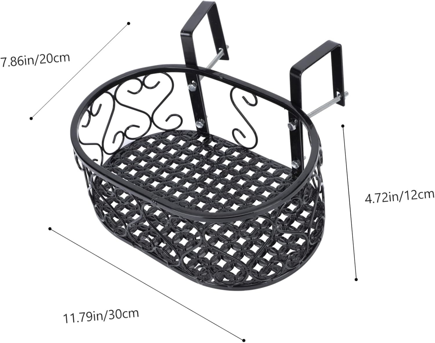 Railing Flower Stand Ironwork Flowerpot Holder for Hanging Plants and Bonsai Storage