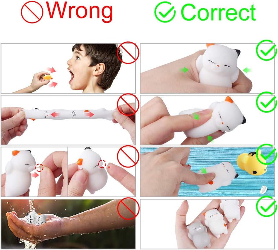 Outee 16 Pcs Mochi Animals Toys Lovely Mochi Cat Stress Relief Toys Mochi Animals Toys Mini Animals Cat Easter Gifts