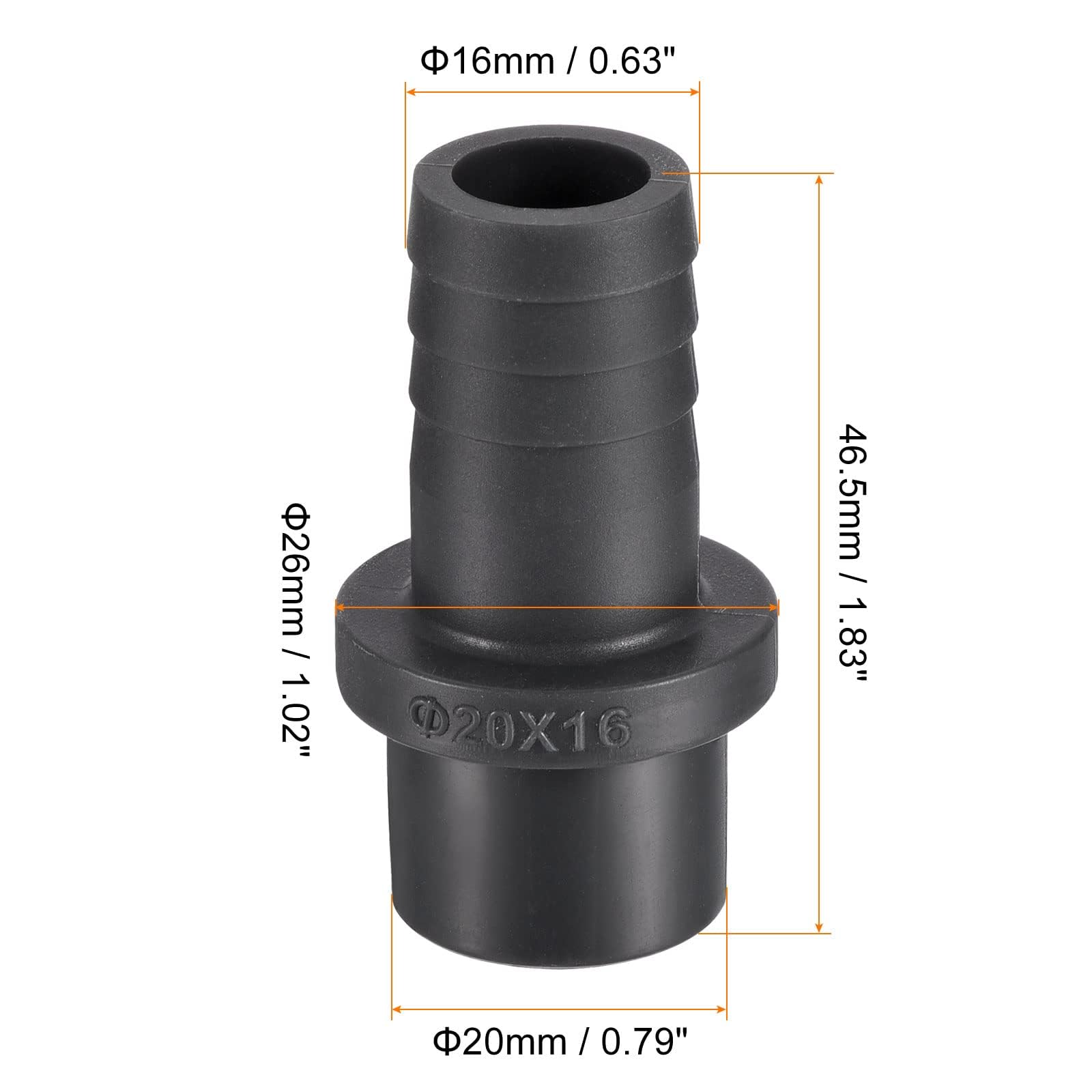 TA-VIGOR PVC Pipe Fitting, 16mm Barb x 20mm Spigot Straight Tube Adapter, Hose Barb Connector Quick for Water Hose Irrigation - Image 2