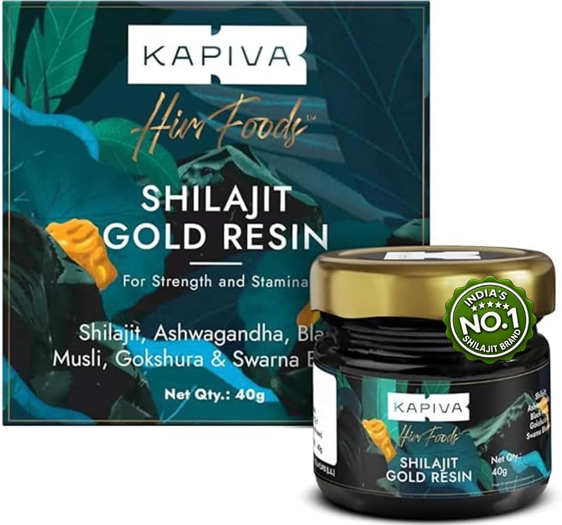 Kapiva Shilajit Gold Resin 40g | Himalayan Shilajit for Men | Ayurvedic Resin with 24K Gold, Ashwagandha, Black Musli & Gokshura | Natural Men's Wellness Supplement