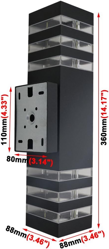 Black Friday 🔥 BRILLRAYDO 14W LED Outdoor Waterproof Wall Mounted Light E27 Bulb Up/Down Lamp Fixture Pure White