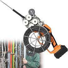 NYMFEA Automatic Wire Stringing Machine, Electrical Wire Threader Machine, Industrial Puller Through Wall, 40m/min Stringing Wire Machine for Pipe Decoration Communication Cable,1Battery