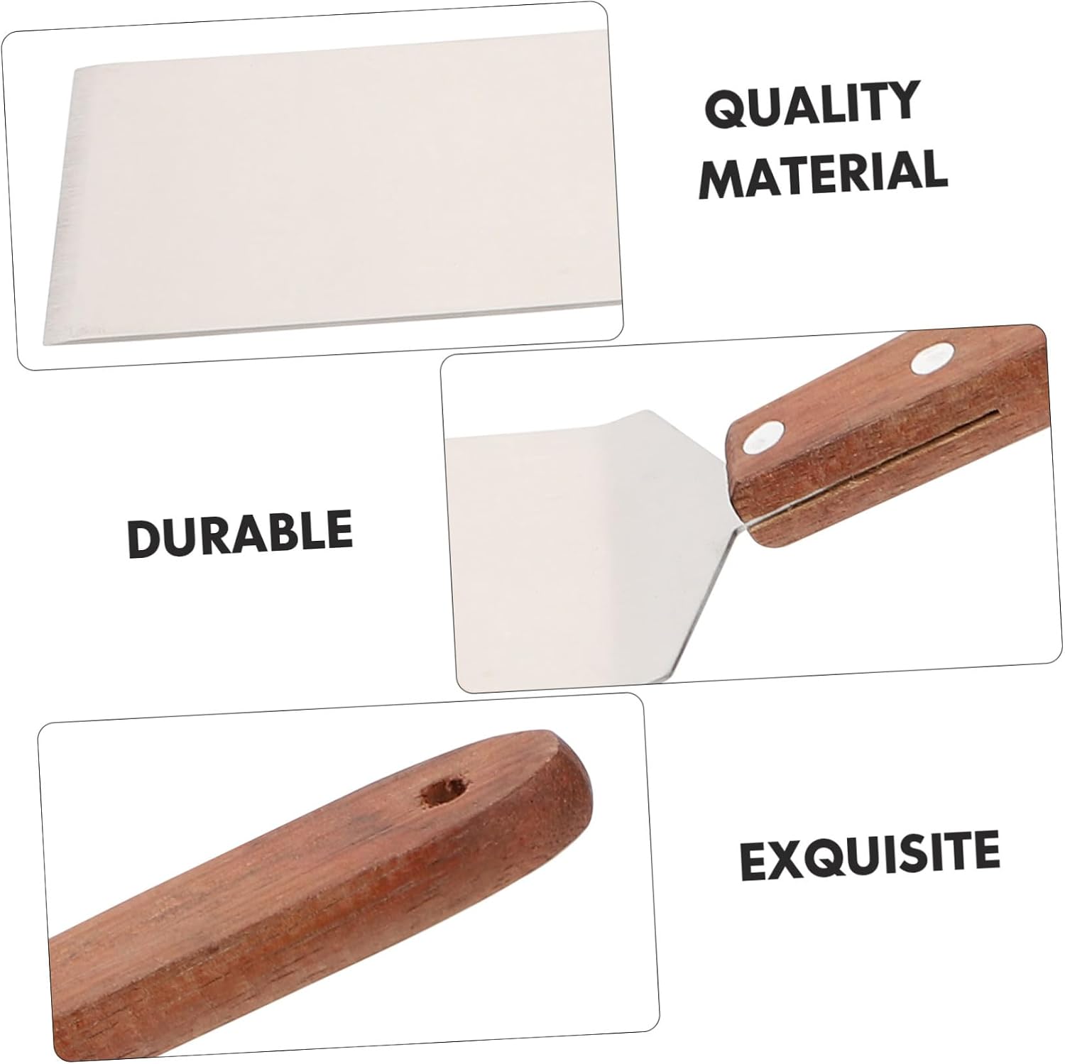 Ciieeo 2pcs Stainless Steel Pancake Flipper Handle Versatile Cooking Utensil for Steak Teppanyaki Barbecue and More Easy to Clean Griddle Spatula for Home and Restaurant Use