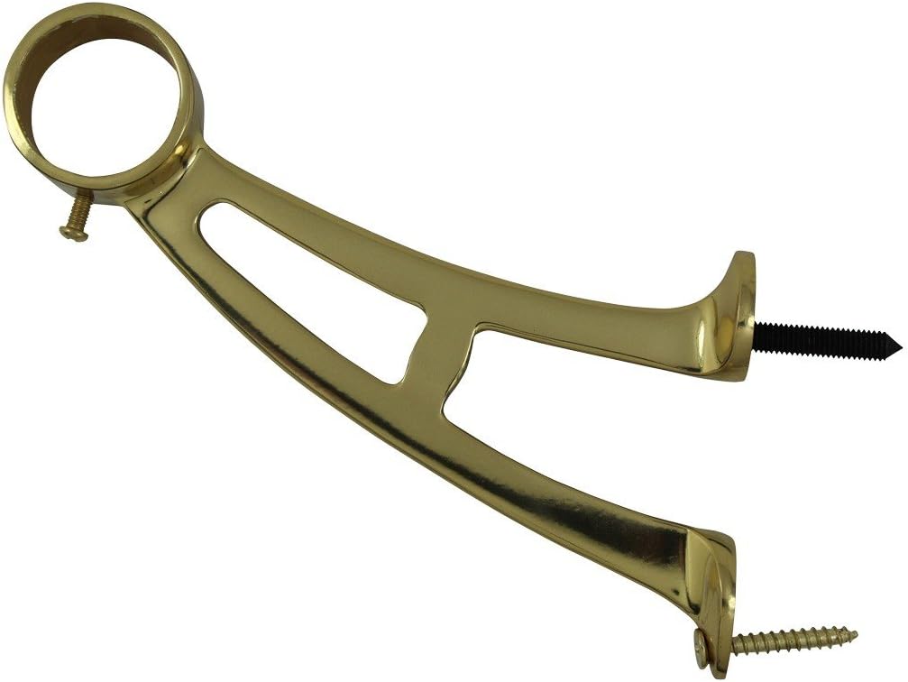 Brass Wall Mount Bar Bracket Fitting 1.5" Bar Rail | Renovator's Supply