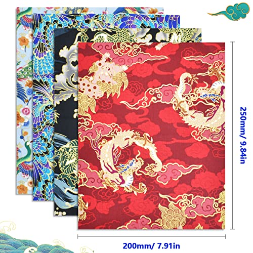 30 Pcs 8\" x 10\" Cotton Quarters Fabric Bundle Craft Fabric Patchwork Japanese Style Wrapping Cloth Quilting Fabric for DIY Patchwork Sewing Craft with Different Patterns - Thumbnail 2