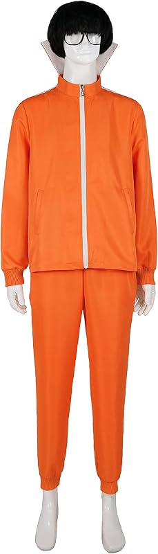Qosivfey Traje deportivo para hombres adultos Traje de ropa deportiva con capucha de 2 piezas Traje de ropa deportiva de moda con lentes de peluca