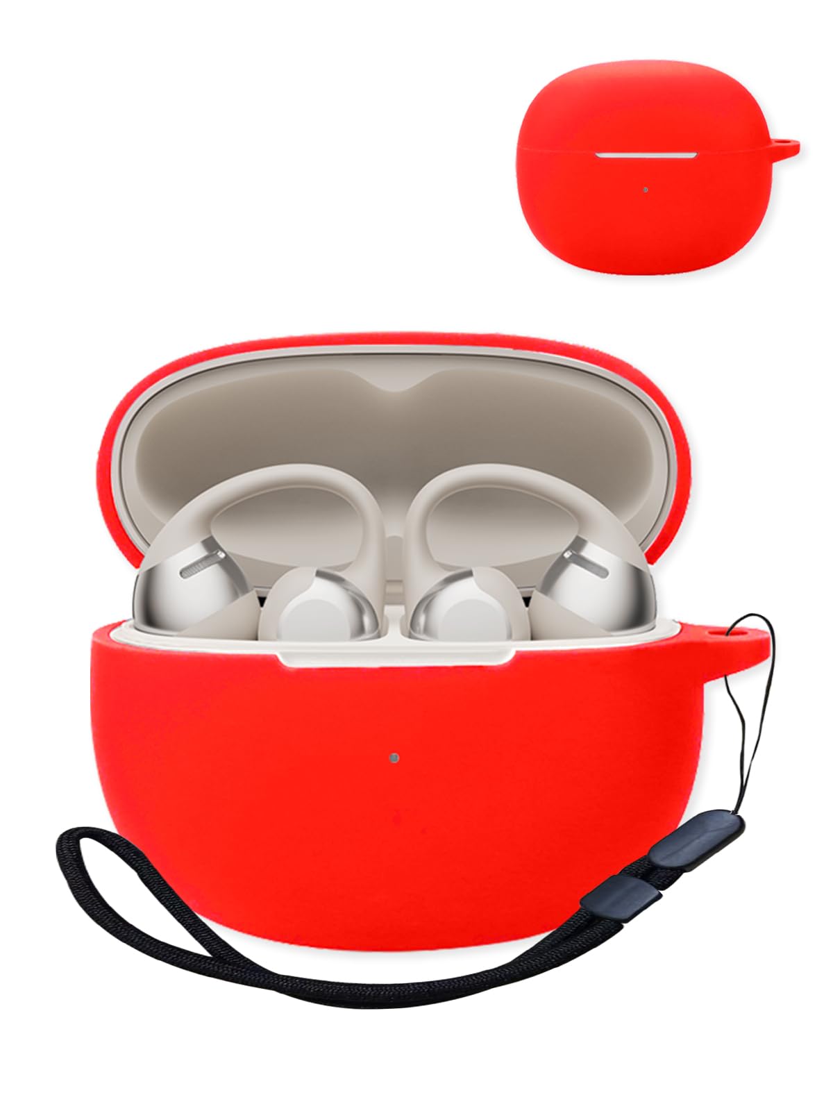 Case for Shokz OpenDots ONE True Wireless Noise Cancelling Earphones,Premium Silicone Shockproof, Accessible Charging Port,Front LED Visible, with