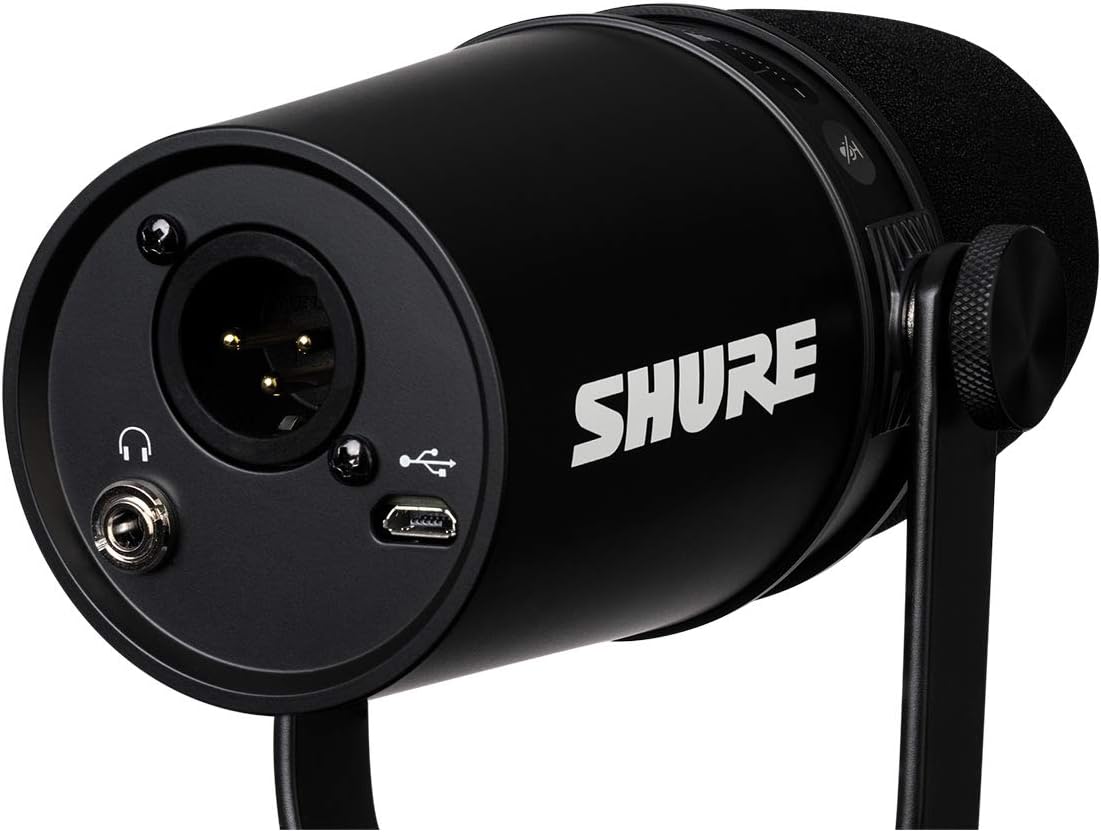 Shure MV7 XLR/USB Dynamic Podcasting Microphone (Black) : Musical Instruments