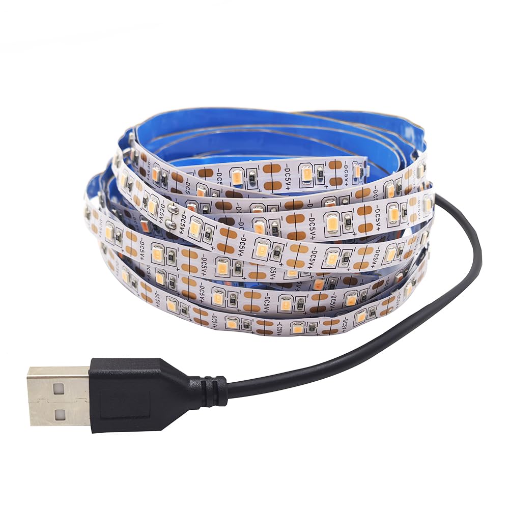 Vrabocry USB LED Strip Light Pink 5V USB Powered 16.4ft/5M 300LEDs Flexible SMD2835 No-Waterproof IP20 LED Tape Lights for TV Background Lighting Tape Home Decor Lamp