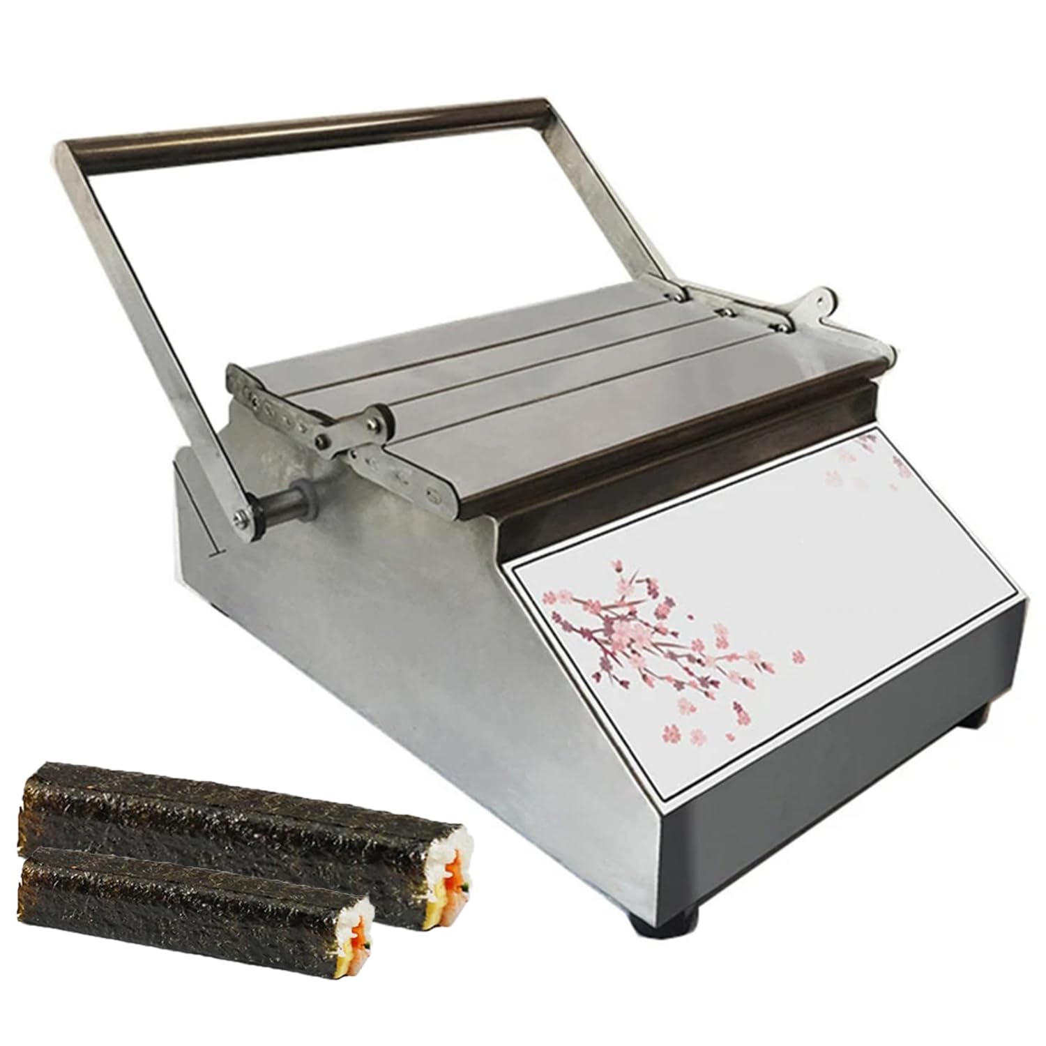 Máquina para hacer rollos de sushi cuadrada de acero inoxidable, manual, para hacer rollos de sushi caseros, tamaño de rollo de 25 x 3,5 cm, alta eficiencia para uso doméstico.
