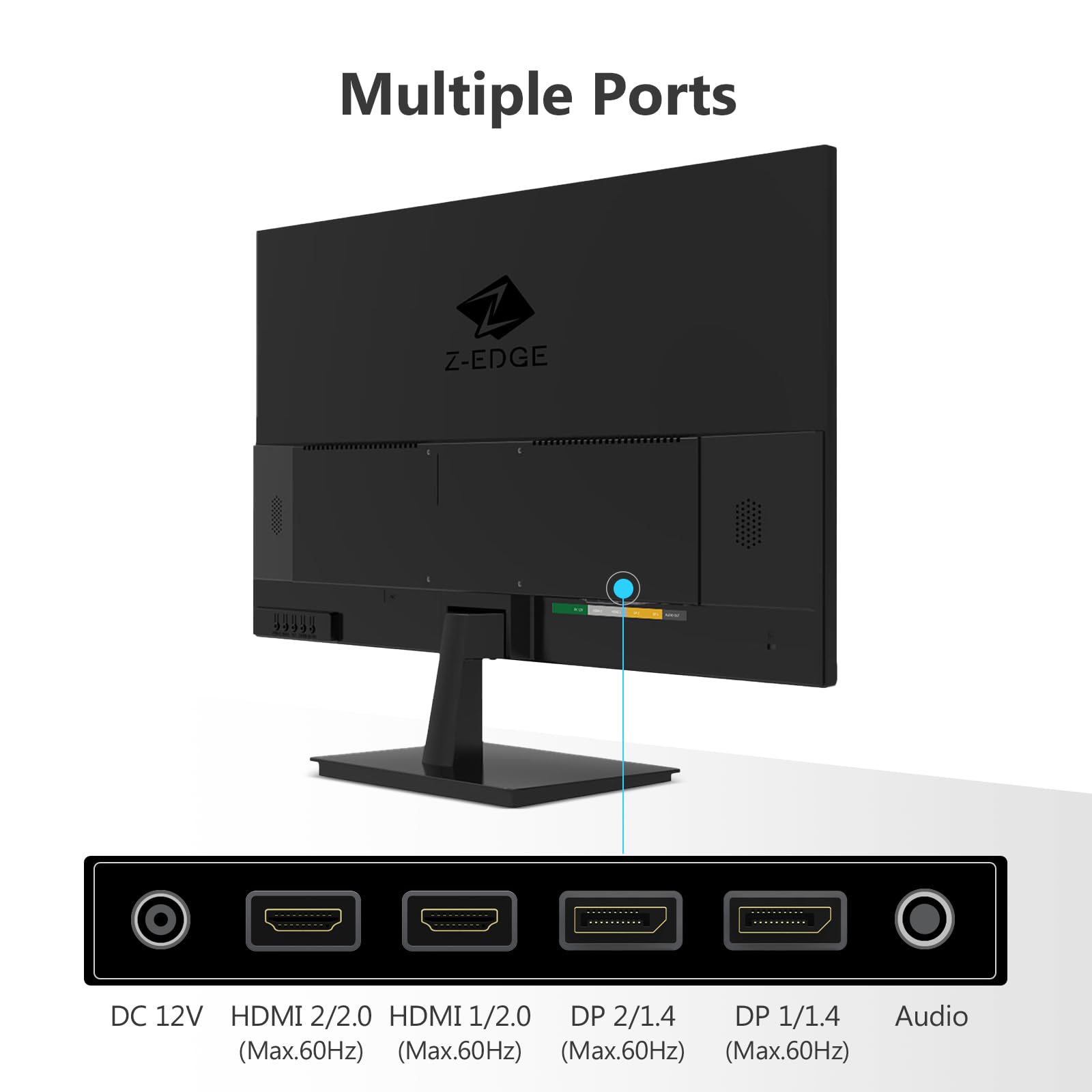 Z-Edge 27 Zoll 4K Monitor IPS UHD 3840x2160 60Hz 100% sRGB HDMI DP | PC Monitor 16:9, 300cd/m² Helligkeit, FreeSync, HDR10, VESA Kompatibel, Schwarz