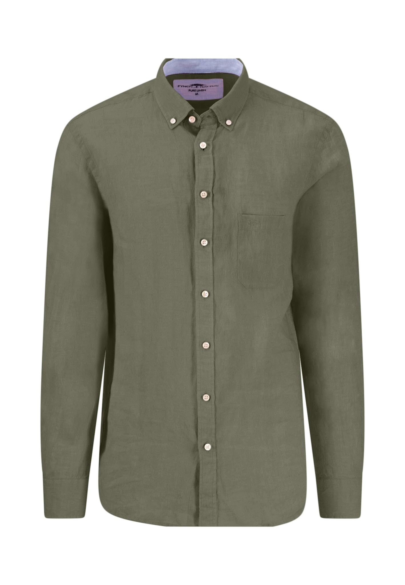 Fynch-Hatton Men's Olive Fynch Hatton 15136000 Long Sleeve Shirt L
