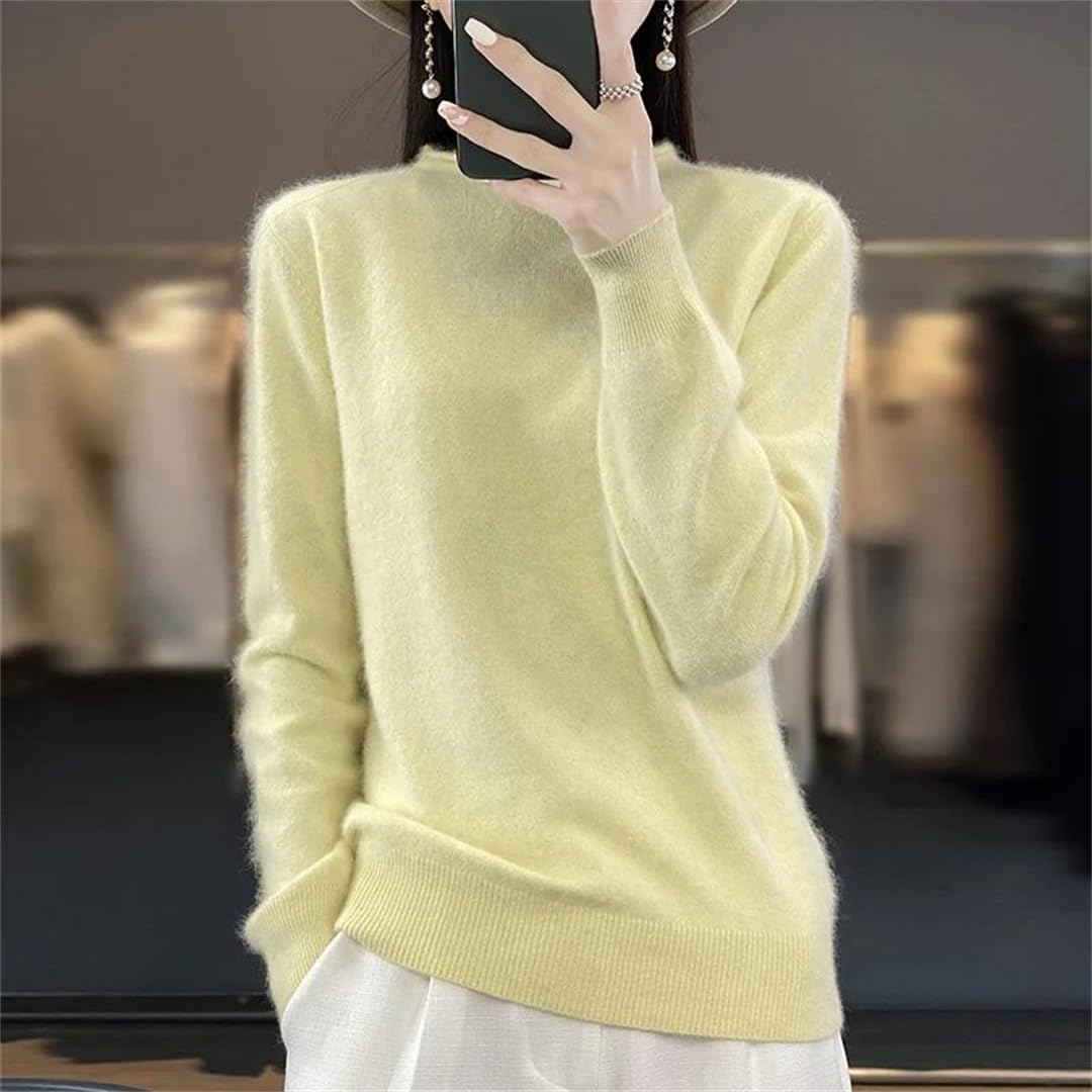 Maglione da donna a collo alto, tinta unita, invernale, caldo, lavorato a maglia spessa