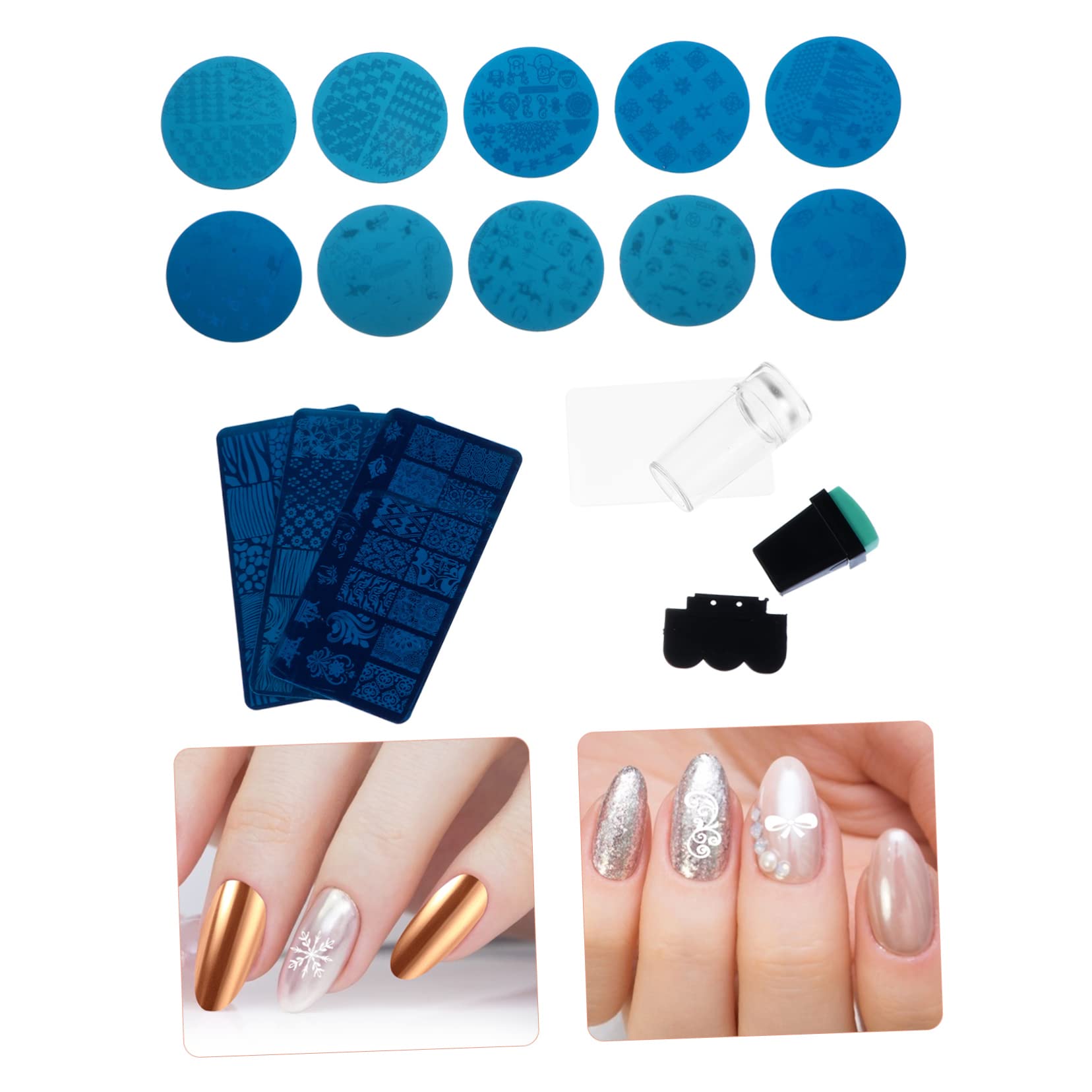2 Series Plantillas De Estampado De Uñas De Inoxidable Para De Uñas Diy Herramientas Creativas Para Manicura Con Claros Y Profundidad Moderada Para Principiantes Y 13 Piezas*2