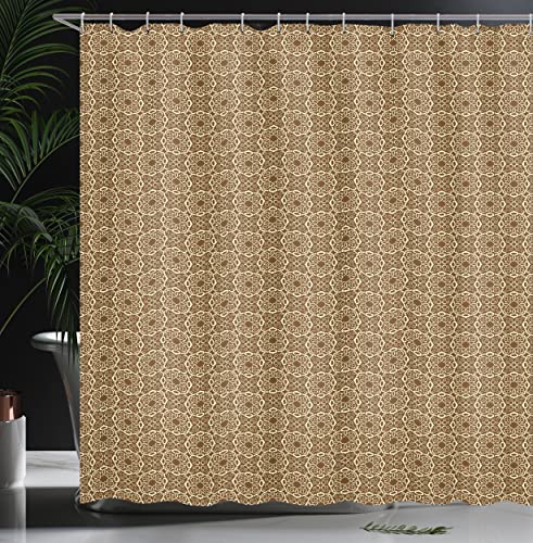ABAKUHAUS Victorian Shower Curtain, Ornamental Swirls and Curves Vintage Inspirations Medieval Baroque Pattern - Image 3