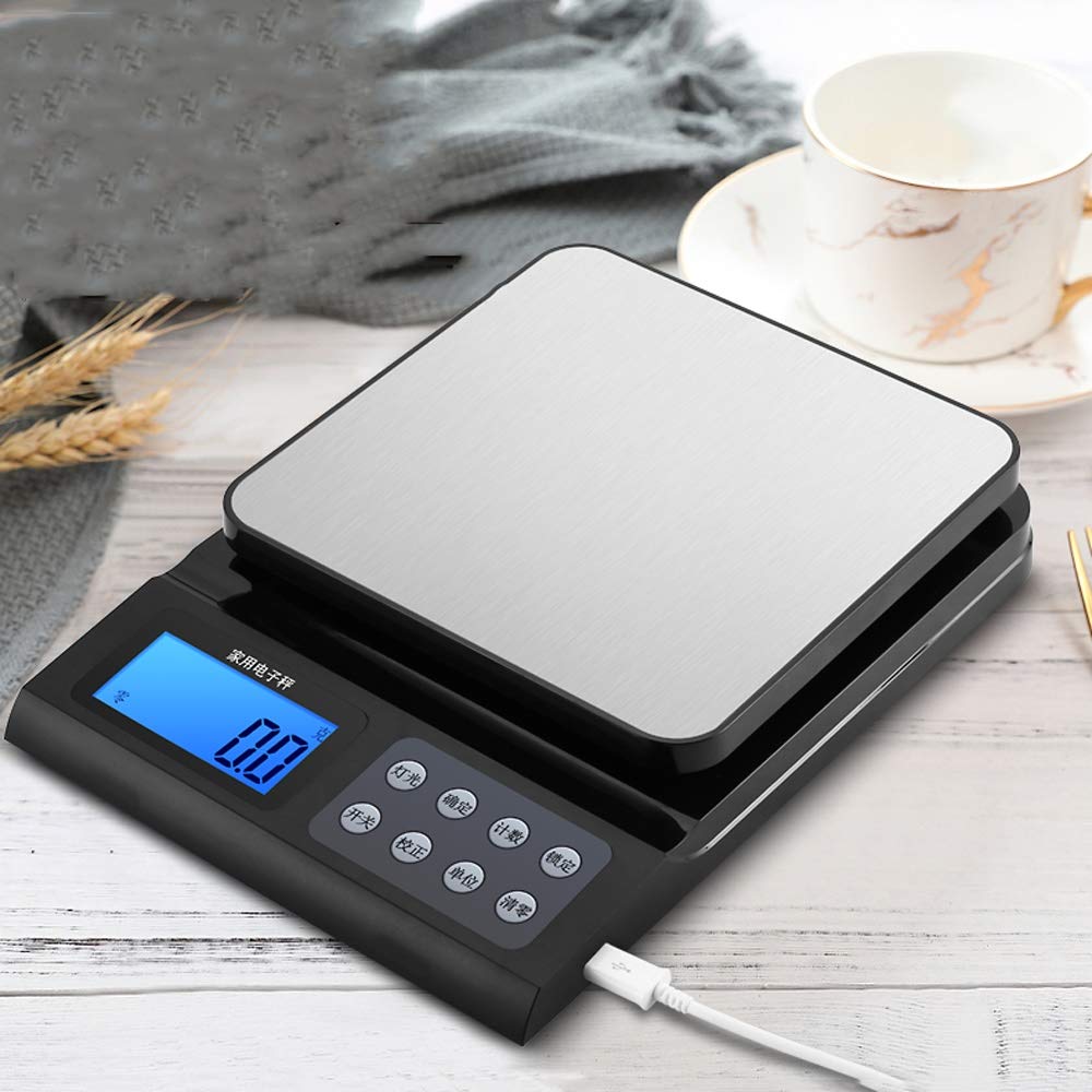 Cyfrowa waga elektroniczna o wysokiej precyzji, precyzyjna waga kuchenna 5 kg, waga do żywności domowej z funkcją liczenia, zerowania i tary.