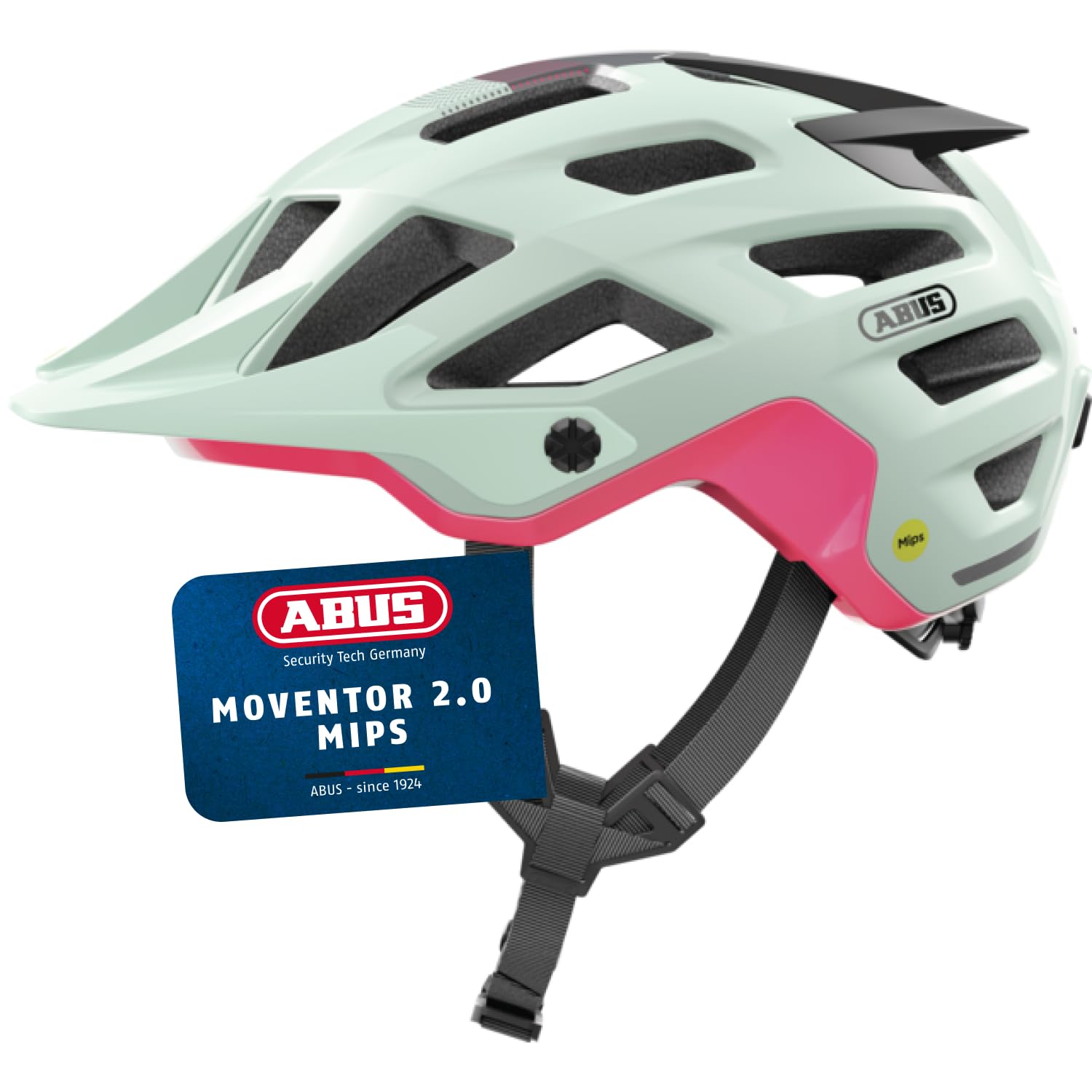 ABUS MTB-Helm Moventor 2.0 MIPS - Fahrradhelm mit Aufprallschutz für den Geländeeinsatz auf dem Mountainbike - All-Mountain-Helm für Damen und Herren - Mint, Größe L