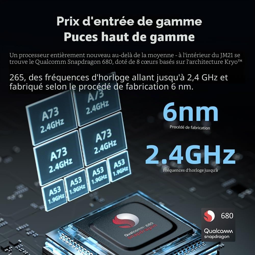 JadeAudio FiiO JM21 Lecteur de Musique MP3 Haute résolution Android 13 avec Snapdragon 680, Bluetooth, WiFi, USB, DAC, 12,5 Heures de Lecture (Bleu Ciel)