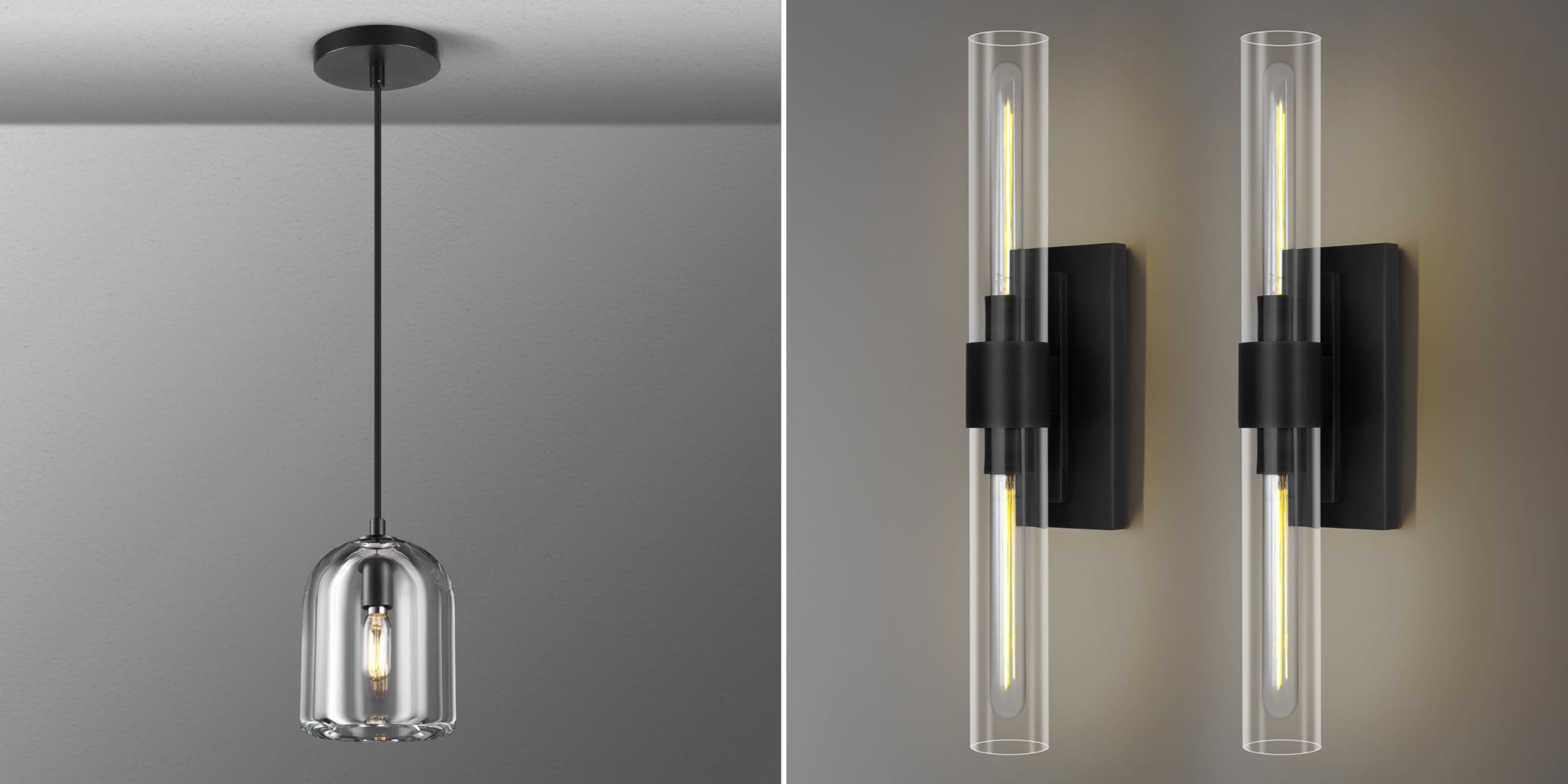 ZHTIECHUIBlack Pendant Lights Kitchen Island,Crystal Pendant Light,Kitchen Pendant Lighting Over Island,Modern Wall Sconces, 22.8in Black, 2-Light Indoor Wall Mounted Sconces, Bathroom Vani