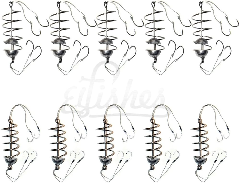 10pcs Carp Spring Bait Fishing Feeder Set, 40 Fishing Hooks Rig Fishing Tackle