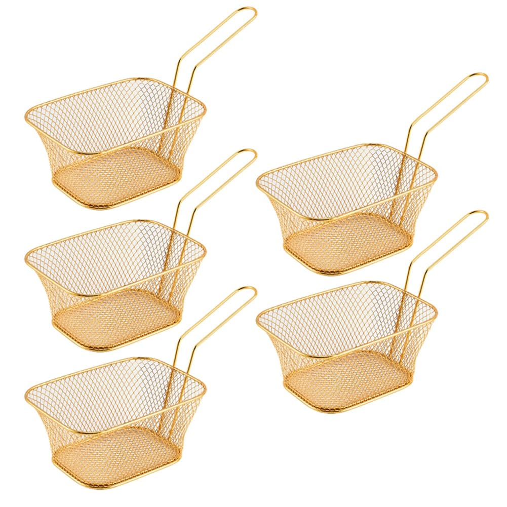 CTRLZS Frying Basket Mini French Fries Frying Basket Square Oil Filter Frying Basket Snack Tableware Basket Large
