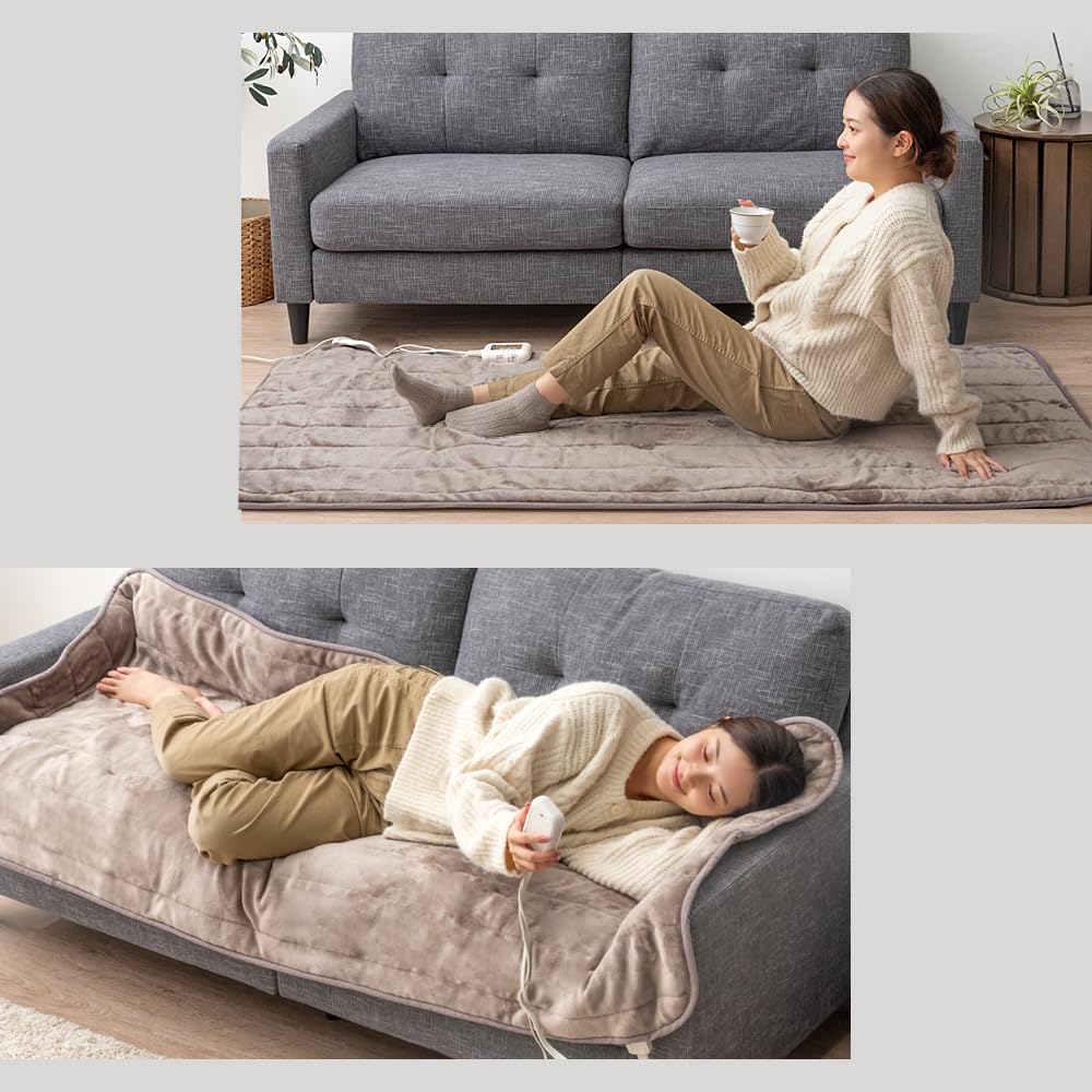 カーペット＆ホットカーペット Amazon | 【節電対策】TEKNOS ラグ＋2畳用 電気カーペット 2点