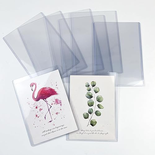 Miniatura 7 de Rainmae Paquete de 40 protectores rígidos de impresión de 5 x 7 pulgadas, protectores de hojas de plástico duro impermeables transparentes, fundas
