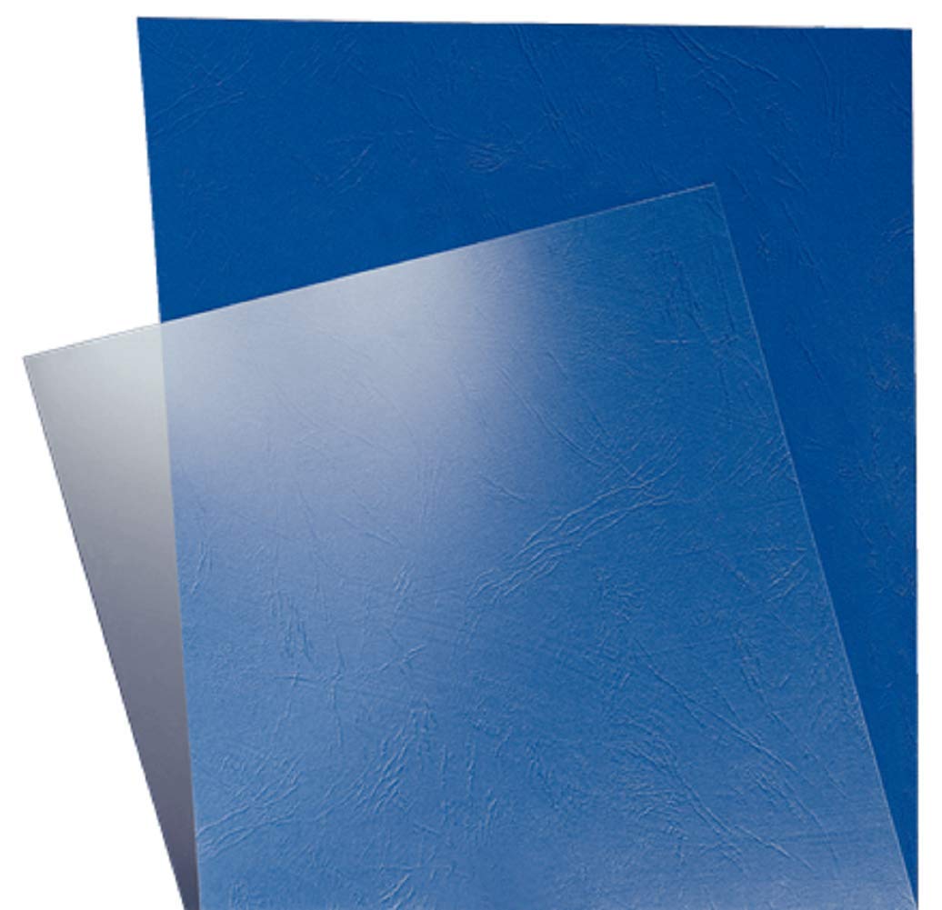 Leitz Tapas de encuadernación A4, Pack de 100, 250 micras, Acabado brillante, Transparente, 33682