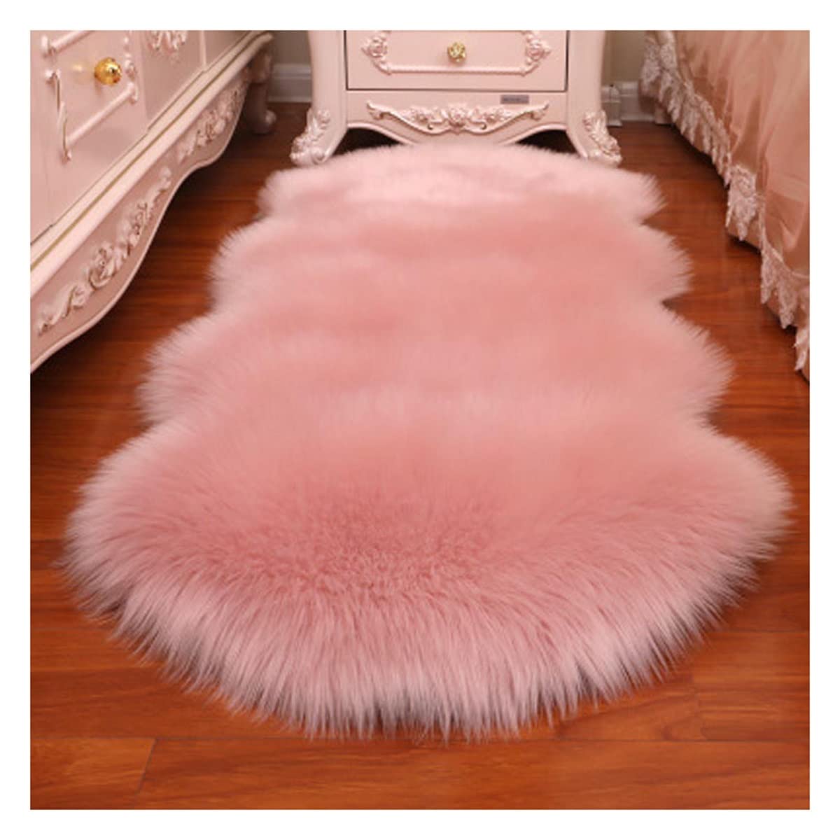 Décoration chaise coussin tapis rose lavable contre les sols froids