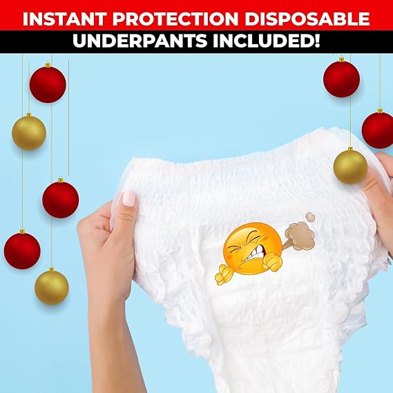 Funny Survival Set Gag Gift with Underwear, Hazmat Bag and Wet Wipe for Men