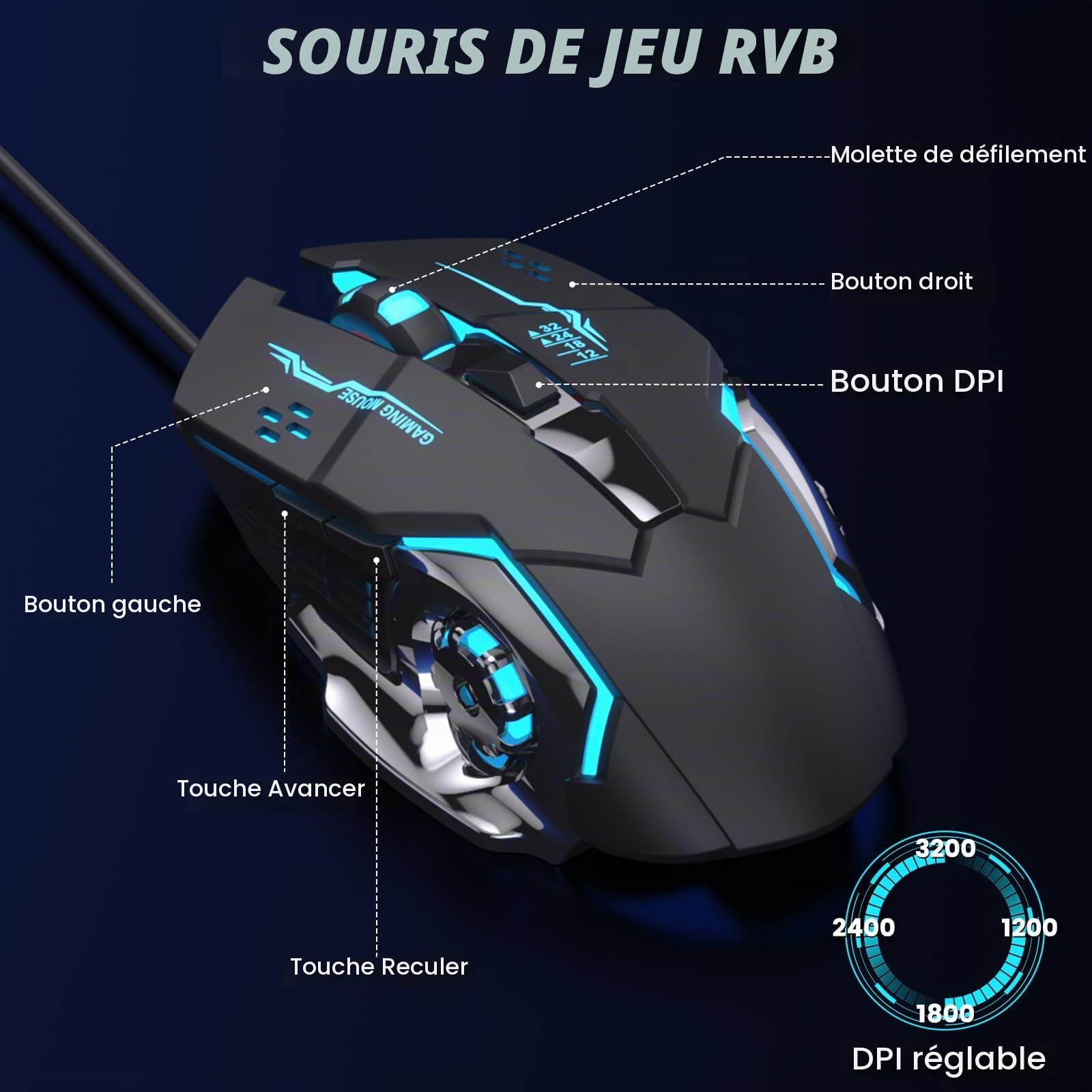 Bestcool Clavier mécanique Filaire à 39 Touches RVB avec Repose-Poignet, convertisseur de Souris de Jeu pour PUBG, Jeux sur téléphone Android, Pas pour iOS
