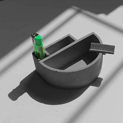 Alora Concrete Ashtray for Cigarette/Home Decor/Office Accessories/Desk Utility I Grey