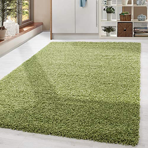 HomebyHome Alfombra Salon Peludo de Pelo Largo Verde 200x300 (200 x 290 cm) - Alfombras de Habitacion Sala de Estar Modernas...