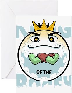 CafePress Golf Player Golf Ball King Of The B Greeting Cards Greeting Card (20-pack), Note Card with Blank Inside, Birthday Card Matte