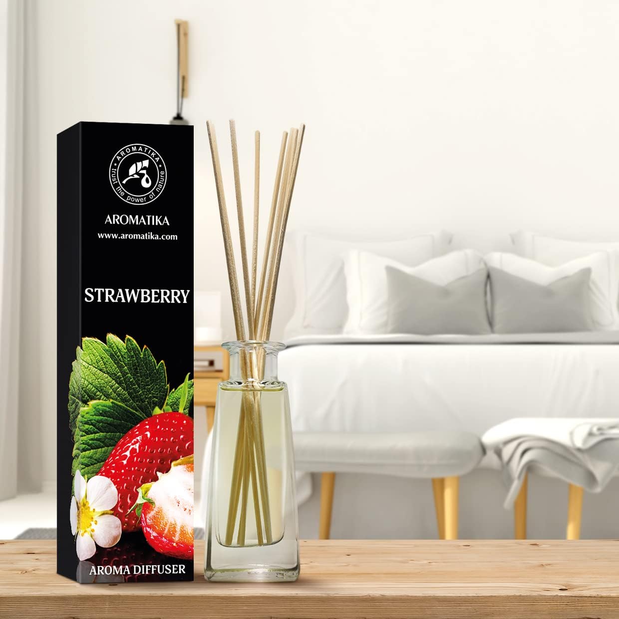 Strawberry Aroma Diffuser 3.4 Fl Oz (100ml) - Strawberry Reed Diffuser - Room Fragrance - Home Fragrance - Air Freshener - Strawberry Scented Diffuser