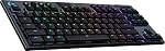 Logitech G 915 TKL Tenkeyless Lightspeed Wireless RGB Mechanical Gaming Keyboard, Linear Switches Low Profile Switch Options, LIGHTSYNC RGB, Advanced Wireless and Bluetooth Support - Black