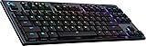 Logitech G915 TKL Tenkeyless Lightspeed Clavier Gamer Mécanique, Switch ultra-plat GL Tactile, RGB LIGHTSYNC, Design élégant et mince, 40+ heures de jeu, Français AZERTY - Noir - 1