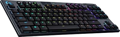 Logitech G G915 LIGHTSPEED TKL Wireless Mechanical Tenkeyless Gaming Keyboard, Low Profile, GL-Tactile Switches, LIGHTSYNC RGB, +40 Hours Battery Life, QWERTY US Layout – Black