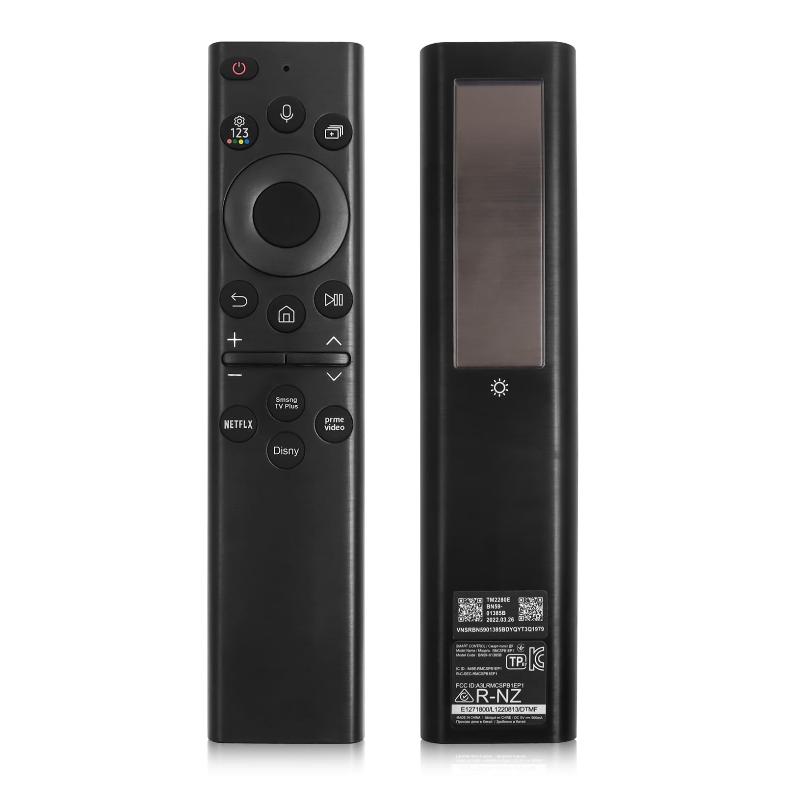 BN59-01385A Voice Replacement Remote Control for Samsung Smart Tvs 4k 8K Ultra HD Neo QLED OLED,The Frame and Crystal UHD Series 2021-2022 Models,Rechargeable Solar Cell and USB Type-C(Black)